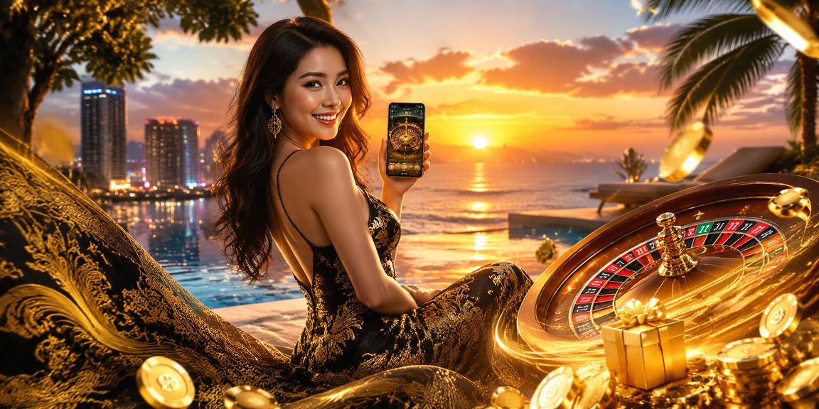 Người chơi nữ trong tà áo dài tham gia trò chơi Roulette tại sự kiện giải trí Đà Nẵng