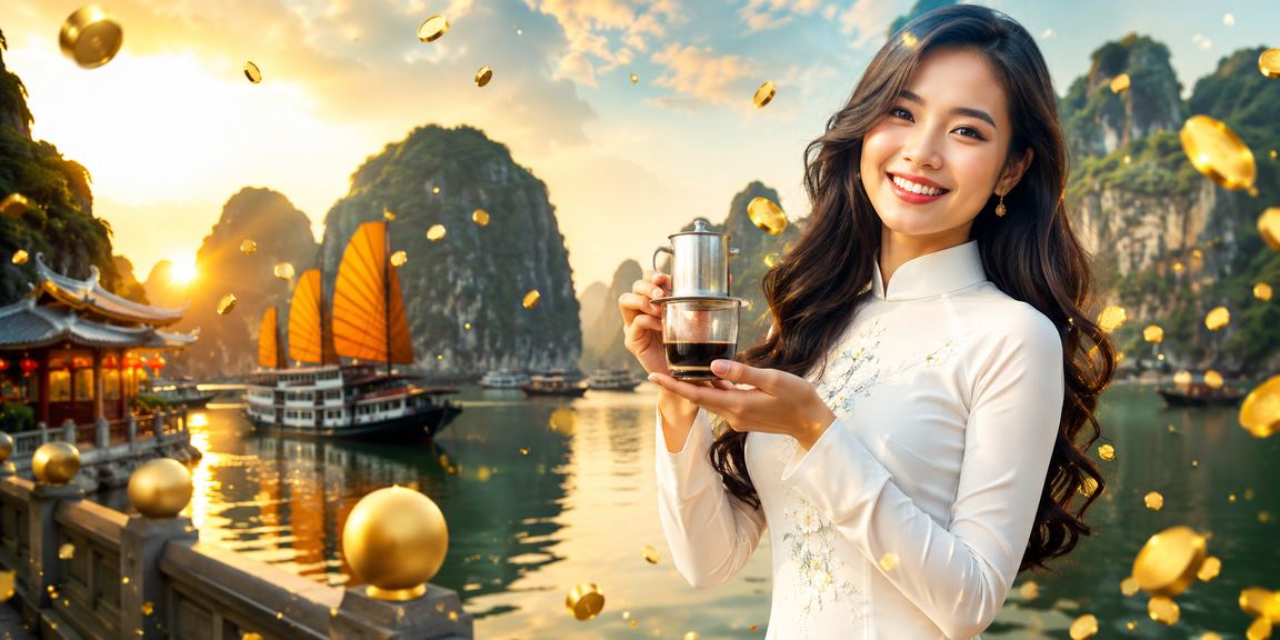 Người phụ nữ mặc áo dài đặt cược thể thao bên vịnh Hạ Long – hình ảnh người dùng Việt Nam tự hào