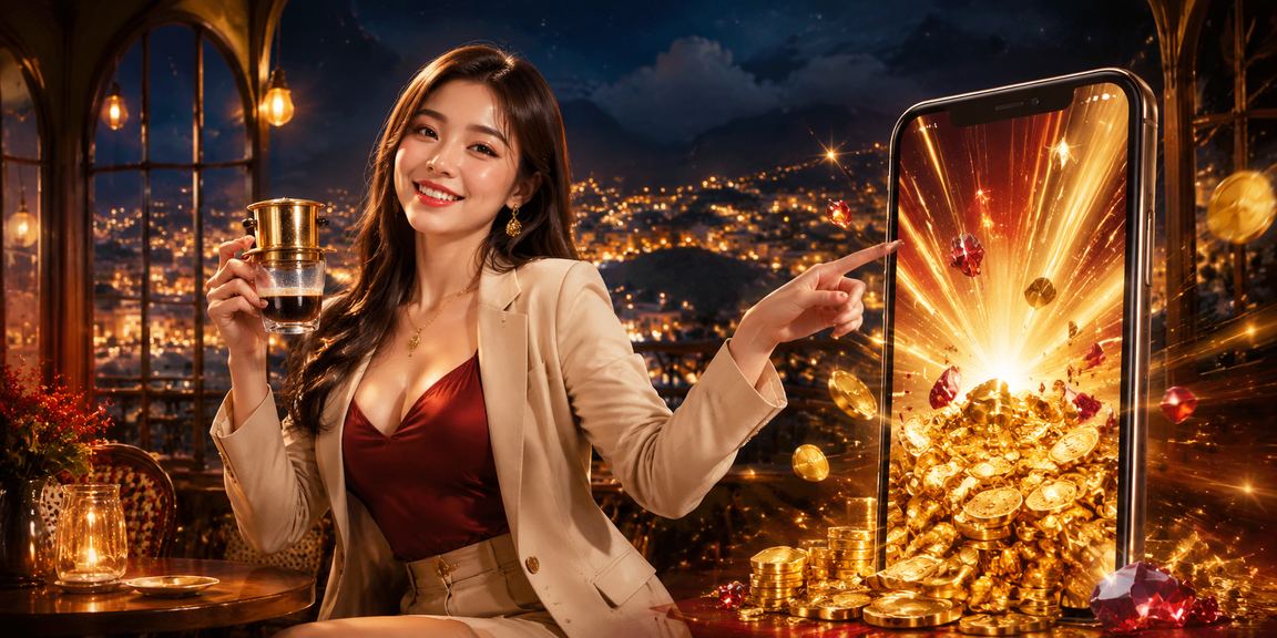 Người dùng tại Sa Pa thưởng thức cà phê sáng và theo dõi hạng VIP qua điện thoại